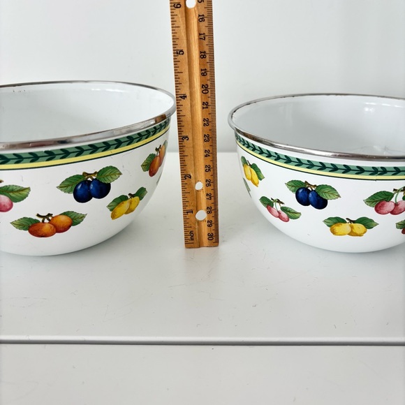 Villeroy & Boch Vintage SET OF TWO French Garden Metal serving Mixing Bowls - Picture 17 of 17